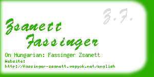 zsanett fassinger business card